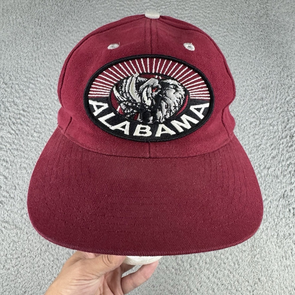 Vintage Alabama Crimson Tide Snapback Hat Maroon Embroidered Patch‎ Logo TOTW